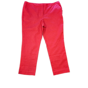 WORTHINGTON WOMEN'S BRIGHT PINK PATTERNED ANKLE PANTS SIZE 10